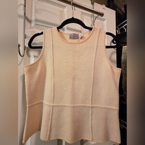Liz Claiborne Studio Petite Cream Knit Top